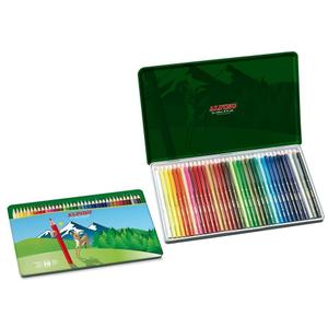 147038-metallisches-etui-mit-36-buntstiften-kind-alpino-mehrfarbig-15x15x1-cm