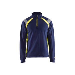 343211588933-3432-sweatshirt-mit-trucker-kragen-details-blaklader-marine-fluoreszierend-gelb