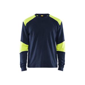 345717618933-3457-langarmshirt-mit-inharenter-flammhemmung-blaklader-marine-fluoreszierend-gelb