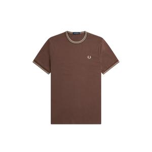 fpm1588-u85-t-shirt-fred-perry-twin-tipped-ziegel-carrington-road-warmgrau