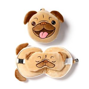 cush247-reisekissen-hund-mops-resteazz-pelzige-2-in-1-mit-augenmaske-puckator-gelb-14x28x6x14-cm